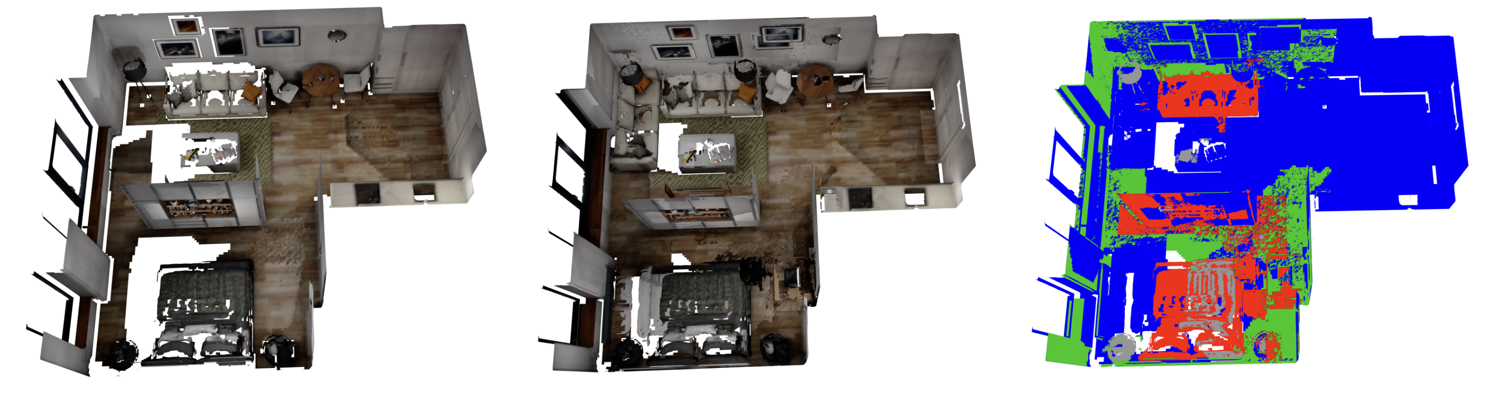 Reconstructions produced by the mapper across two sessions.